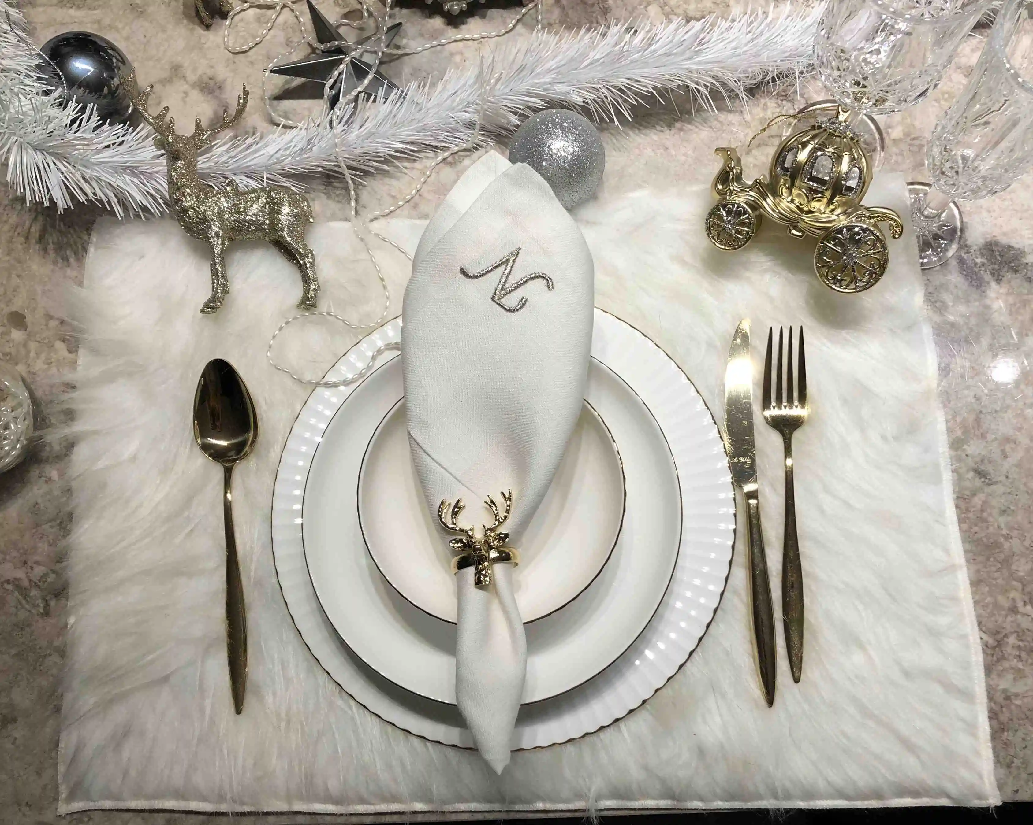

Deer Model Gold 6 Piece Napkin Ring / Napkin Ring Christmas Christmas Deer