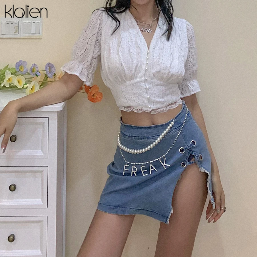 Kalien Модная элегантная Французская романтическая женская футболка с коротким