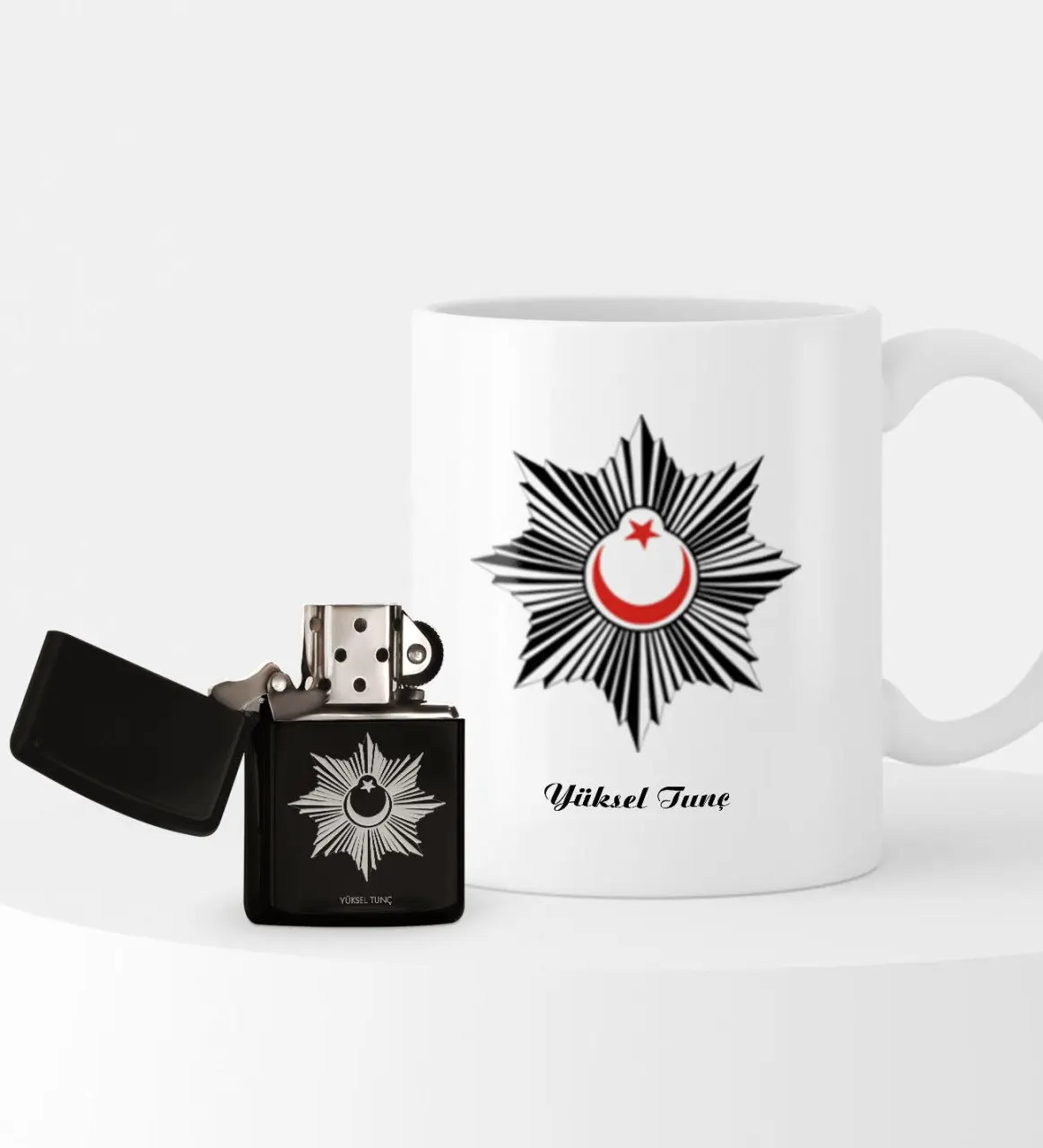 

Personalized Polis Crested Lighter and Mug Gift Set-2