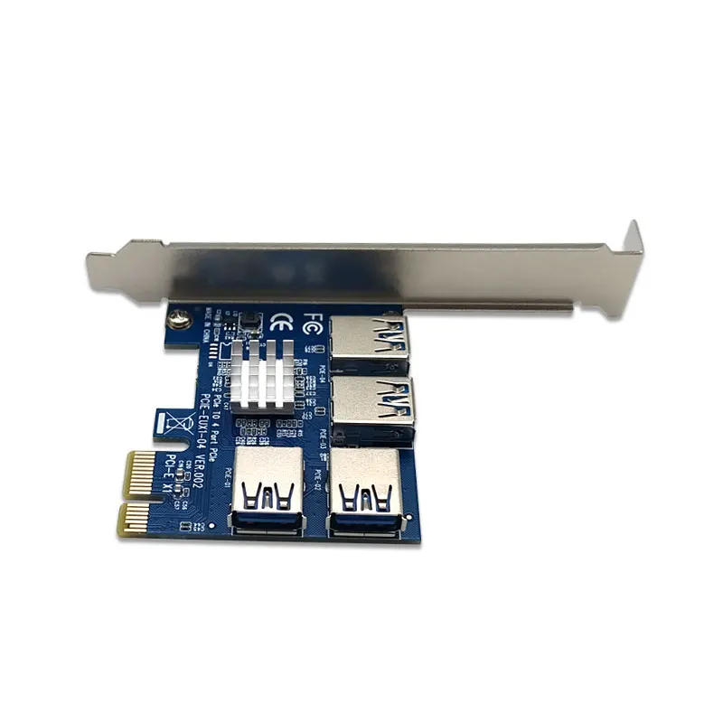 Адаптер PCIE 1-4 адаптер PCI-E-PCI-E 1 поворот 4 PCI-Express слот 1x до 4x 16x USB 3 0 конвертер