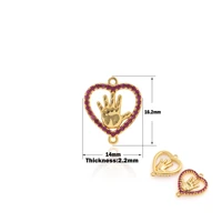 gold filled micro pave small heart connector charm diy bracelet jewelry making supplies wholesale hand 2 hole connector jewelry