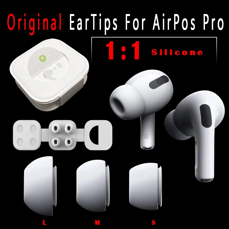 Оригинальные Силиконовые амбушюры для наушников Apple Airpods Pro сменные насадки