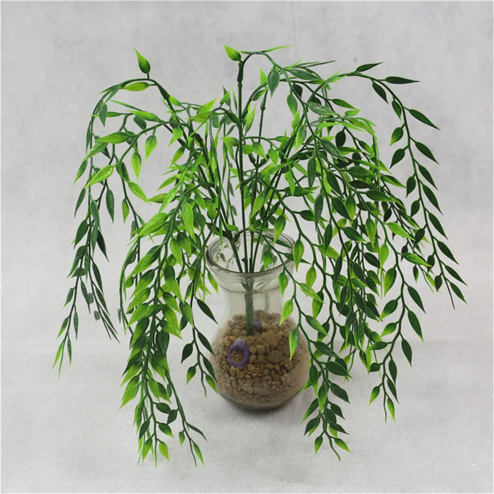 

7 Fork Artificial Plants Eucalyptus Grass Plastic Flower Plastic Ferns Green Leaves Plant Wedding Home Decoration Table Decors