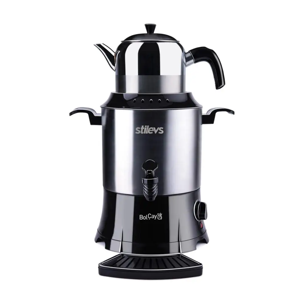 Stilevs Steel Lux Samovar черный | Электрический турецкий чайник самовар|Заварочные чайники|