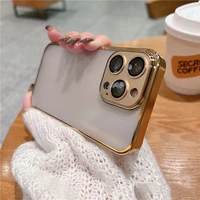 camera lens film translucent anti fall case for iphone 13 12pro 12 pro max electroplated bumper for iphone13 protective cover