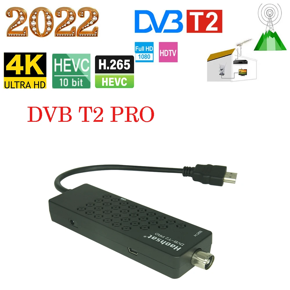 

Haohsat DVB T2 PRO Итальянский Русский цифровой ТВ тюнер DVB T2 USB Hevc 10Bit Wifi H265 спутниковый ресивер