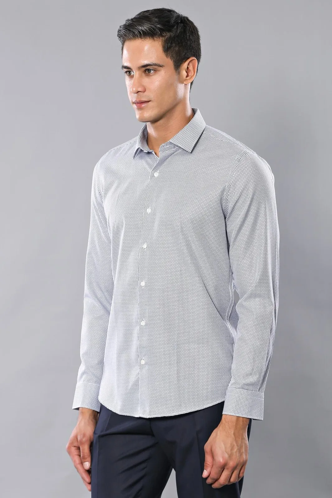 

Self Print Navy Blue Male Shirt Unimart Shop | Wessi