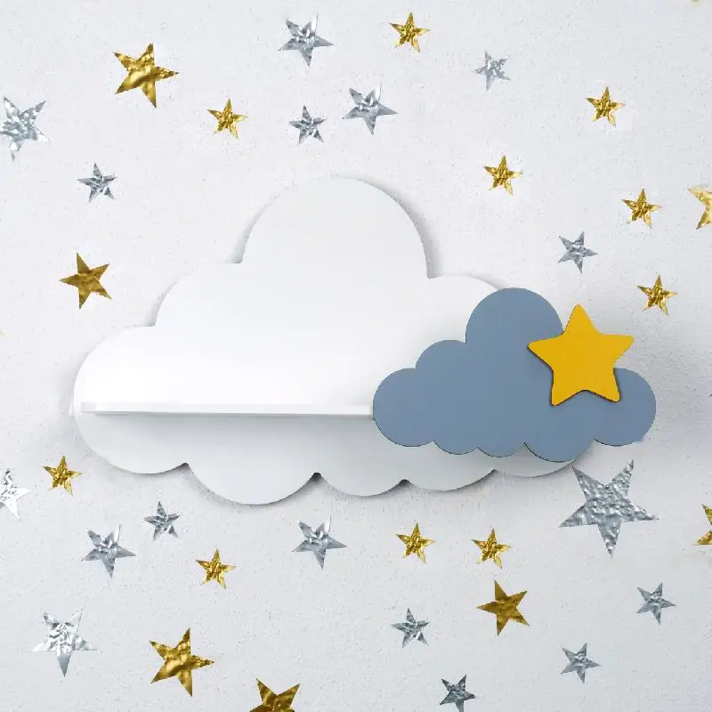 

Baby Room Shelf Daughter Room Decor Cloud Shaped Shelf Montessori Nursery Decoration Colorful Kid Room Toys Shelf