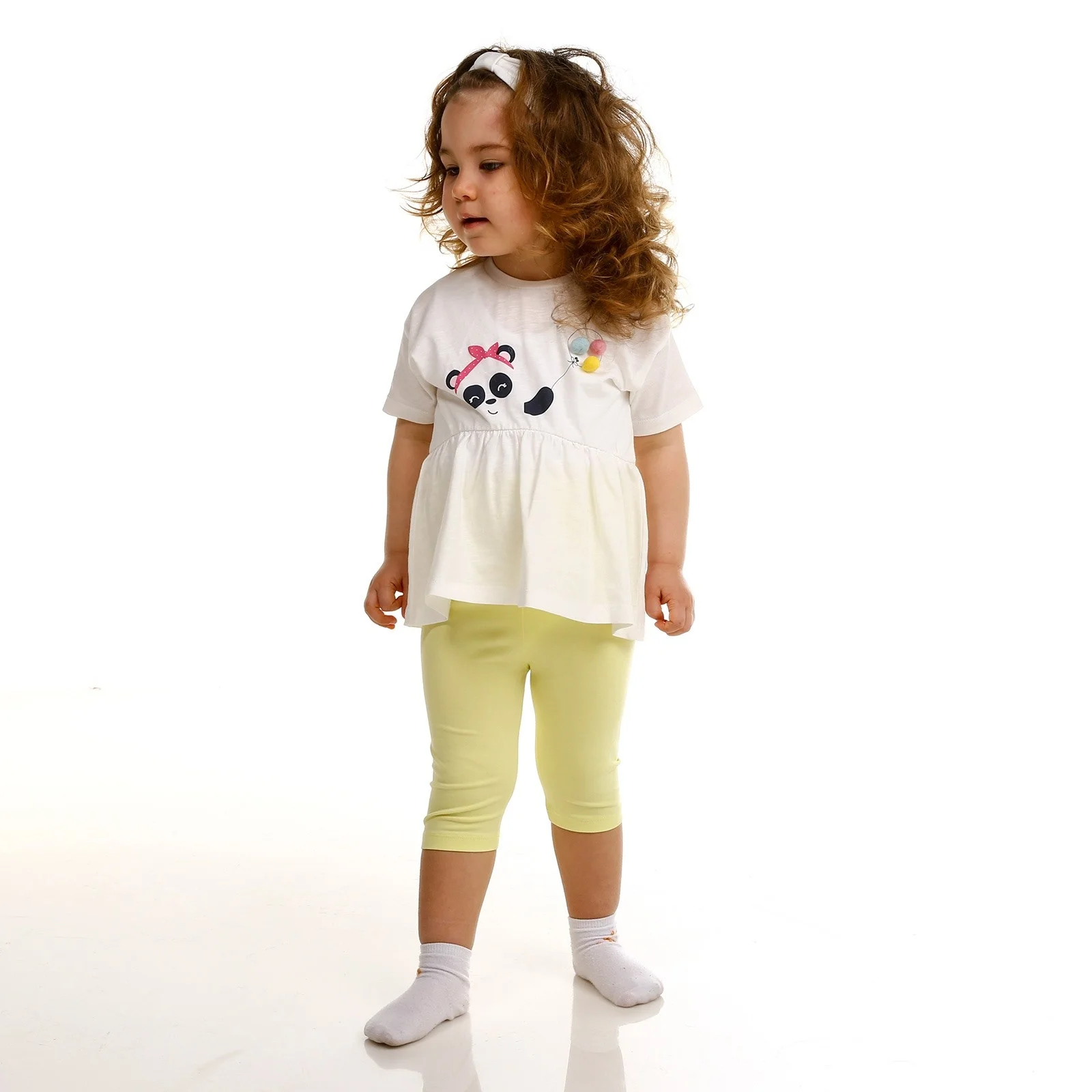 Ebebek Fisher Price/комплект из футболки и леггинсов с изображением панды для маленьких