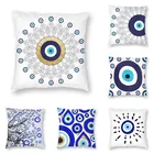 Роскошный чехол для подушки с изображением сглаза мандалы в золотом и синем цвете, домашний декор, чехол для гостиной, наволочки для дивана, 45*45 см