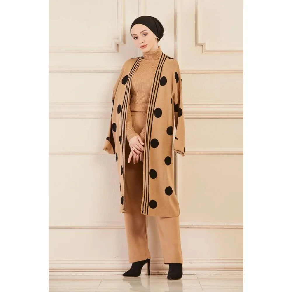 Triple Knitwear Set Hijab Islamic Muslim Trend 100% Acrylic Fabric muslim dress women abaya kaftan modest dress abayas for women