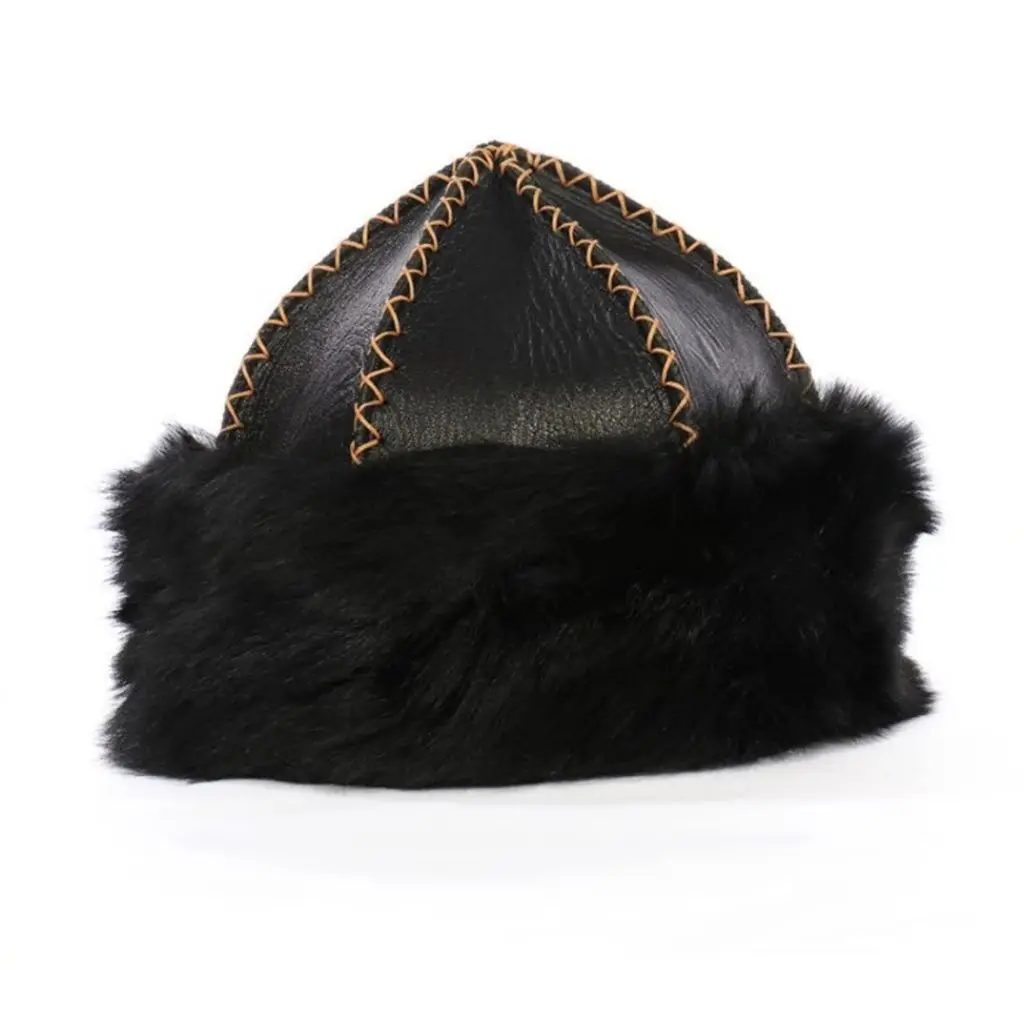 Medieval Turkish Hat - Handmade Leather Hat - Sheepskin Hat - Anatolian Hat - Winter Hat