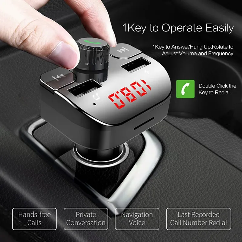 Автомобильный комплект, FM модулятор, Bluetooth, FM передатчик, lcd Аудио MP3 плеер, двойной USB, быстрая зарядка, зарядное устройство, автомобильные аксессуары, новинка