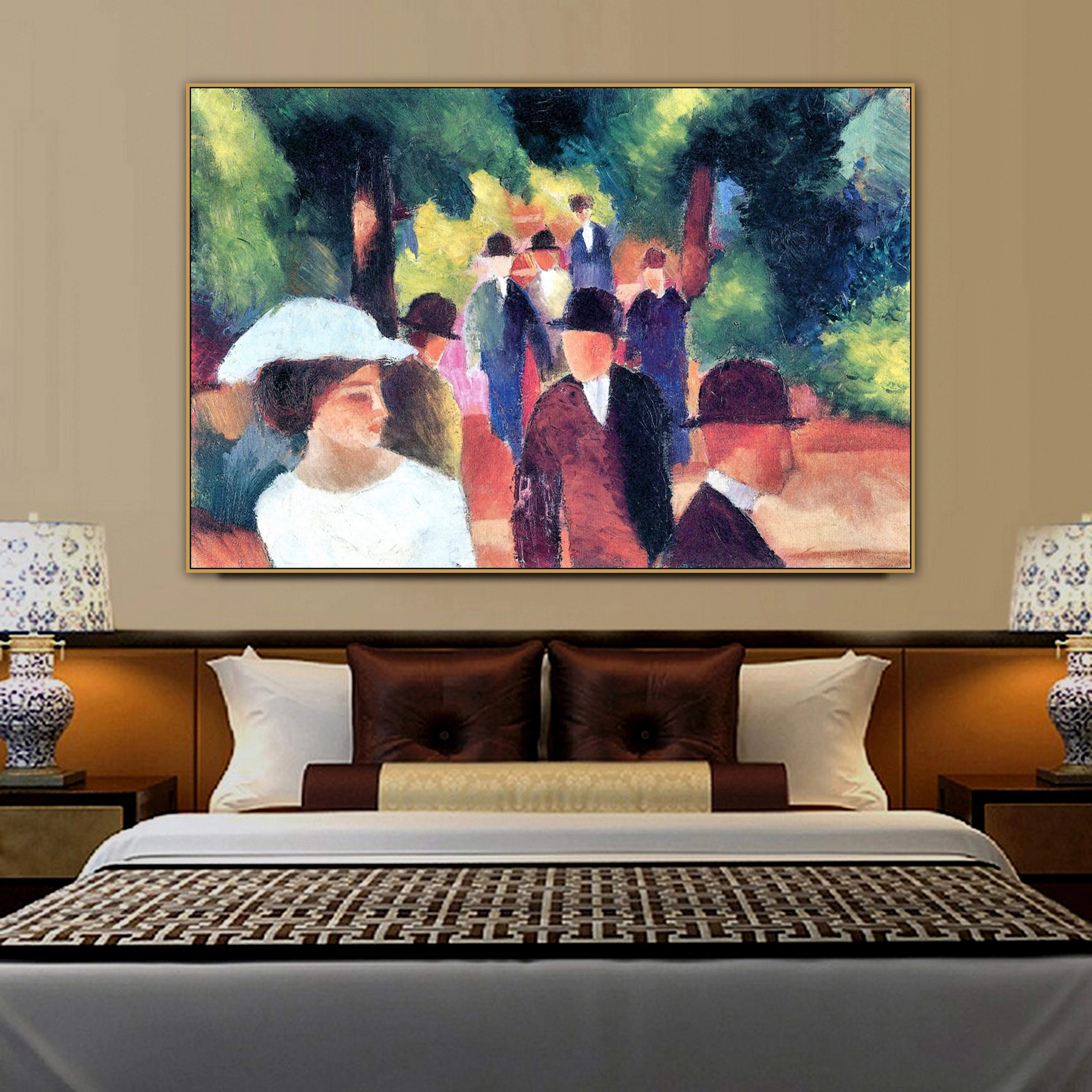 Картина с изображением старшего знаменитого мастера аlibaba Macke рисунок на холсте