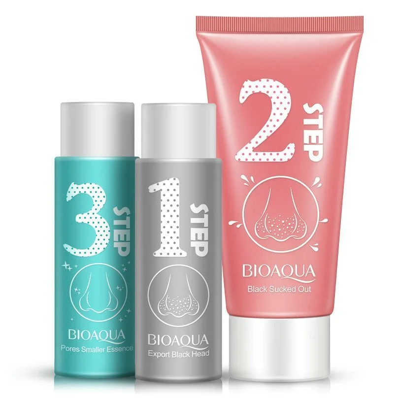 Набор 3 в 1 от черных точек акне полное очищение кожи прыщей Bioaqua | Красота и