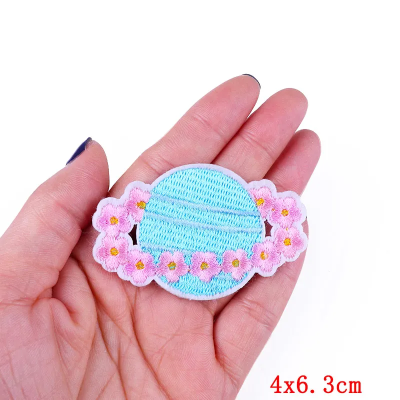 Недорогие радужные вышитые нашивки в виде единорога на детскую одежду