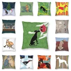 Рождественская наволочка для подушки Whippet, домашний декор, квадратная наволочка для диванной подушки с изображением собаки Greyhound, 40x40 см, подушки для дивана