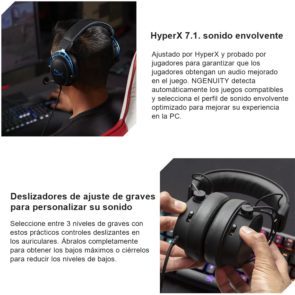 HyperX Cloud Alpha S игровая Проводная гарнитура Virtual 7 1 с объемным звуком