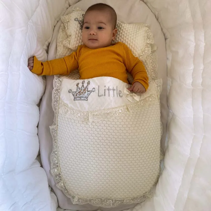 Newborn Baby Swaddle Clothes Sleeping Bag Girls Boys Babies Envelope Super Soft Bed Crown Flower Butterfly Little King Princess | Мать и