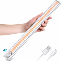 LED Under Cabinet Light 80 120 160 LEDs Lamp Night Light Motion Sensor Kitchen Lighting USB Rechargeable for Closet Stairs
