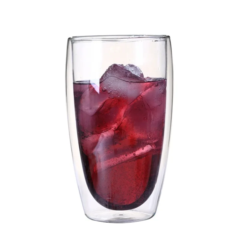 450ml Новинка 450 мл/350 мл/250 мл/80 мл термостойкая Двойная Стенка Прозрачная стеклянная чашка чайная чашка для напитков напиток режим здоровья кружка кофе - Цвет: 450ml