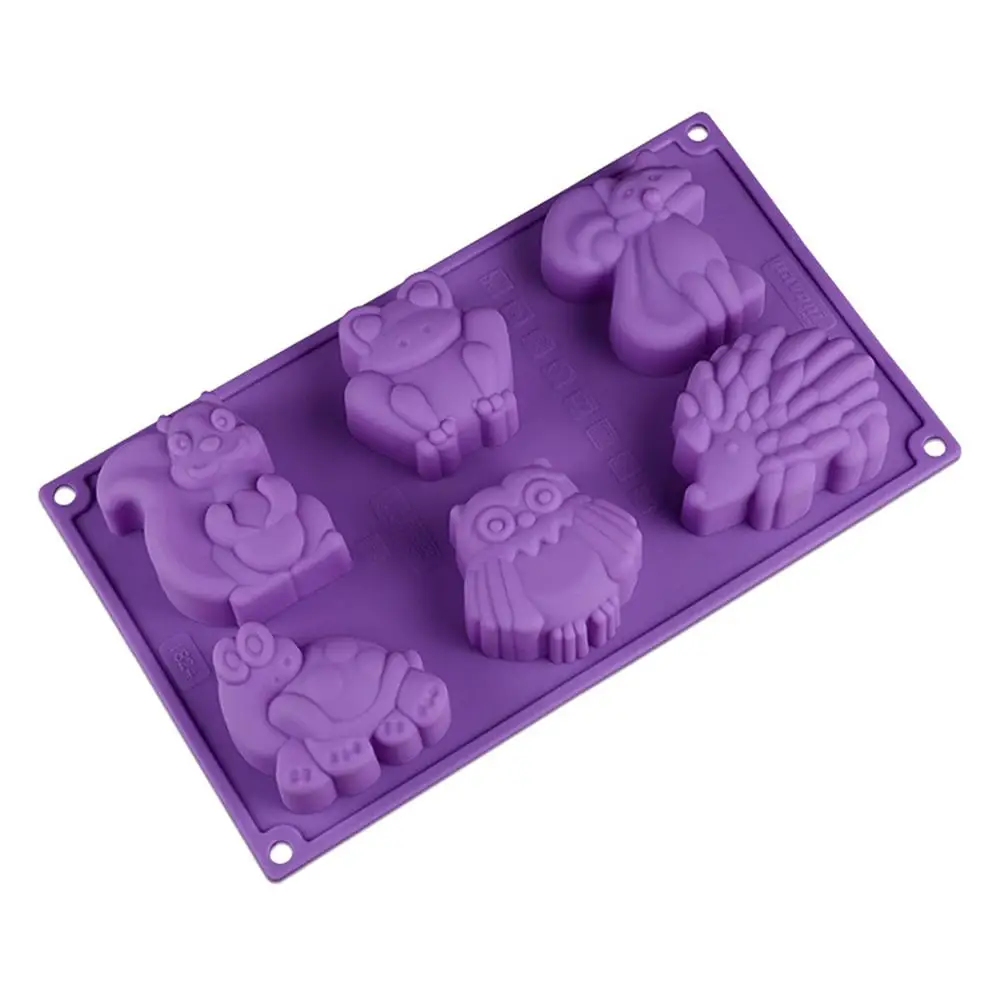 6Pcs/Set Animal Shaped Silicone Mold for Chocolate Creative 3D Cartoon Household Cake Decor Baking Fondant Molds | Дом и сад
