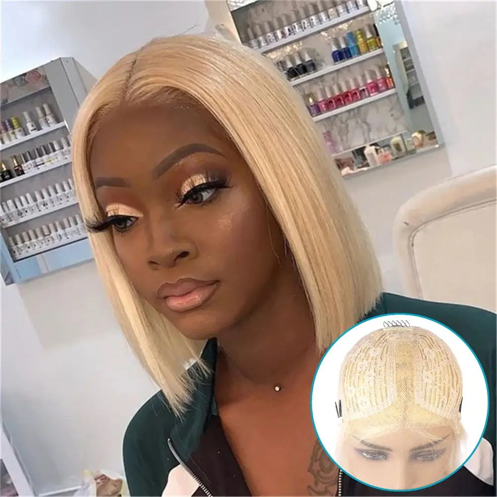 Straight Human Lace Wigs 613 Blonde Colored Wigs For Women 13X4X1 Lace Front Wig Brazilian Weave Remy Human Hair Pre Plucked