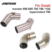mid pipe left and right side for ducati monster 696 695 795 796 1100 hypermotard 796 motorcycle exhaust middle connect link tube
