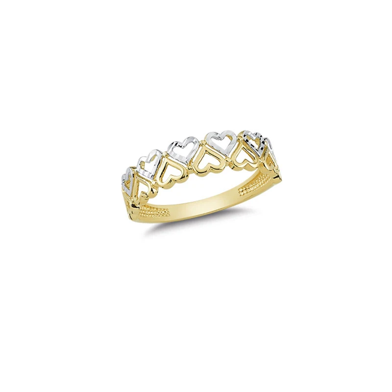 

14K Solid Gold Double Love Ring for Women
