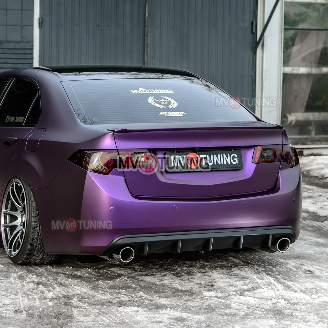 Rear bumper diffuser for Honda Accord 8 (2008-2013) ABS plastic tuning pad styling lip skirt under double exhaust | Автомобили и