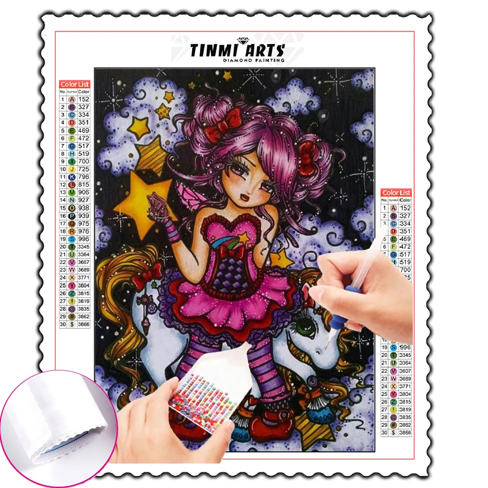 

DIY Diamond Painting 5D Full Round Drill Cartoon Girl Series Princess Diamond Painting Home Decoration Hanging Painting