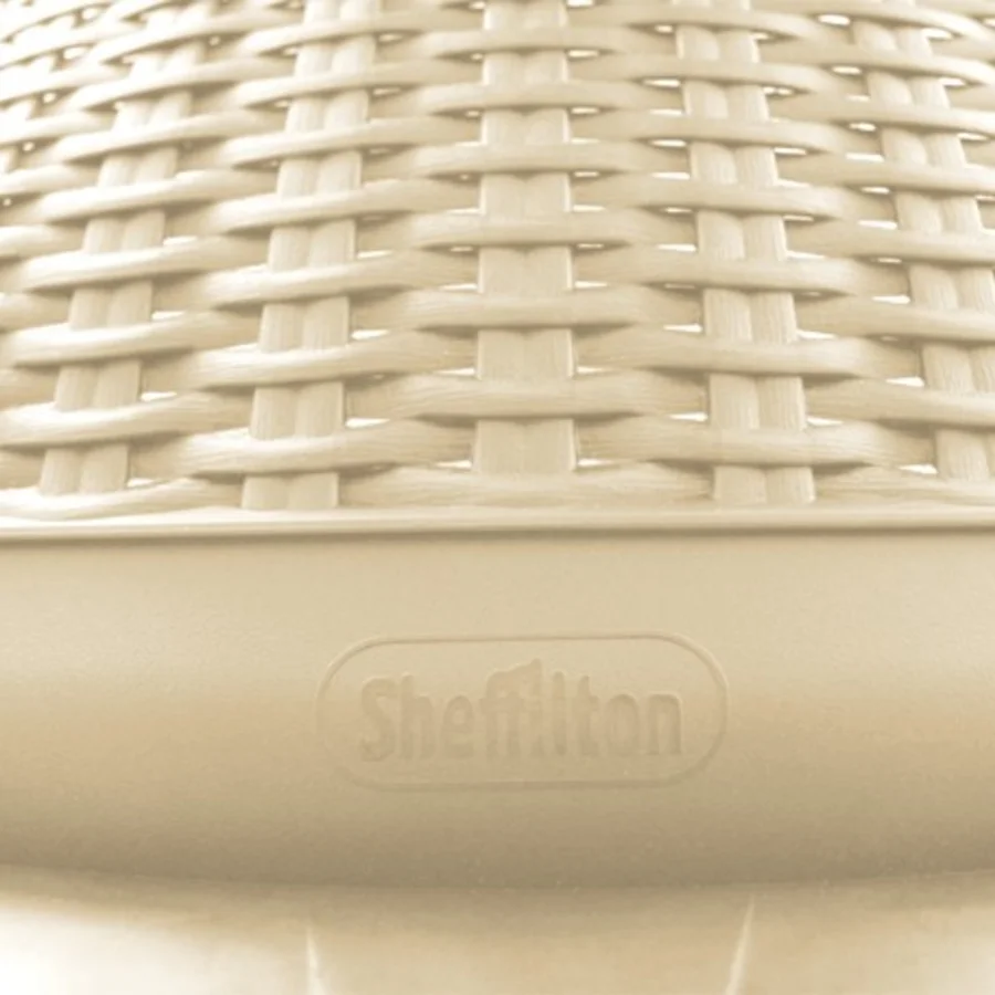 Плетеный стул SHT-S68 бежевый пластик/металл 56х50х80 в загородный дом для сада летней