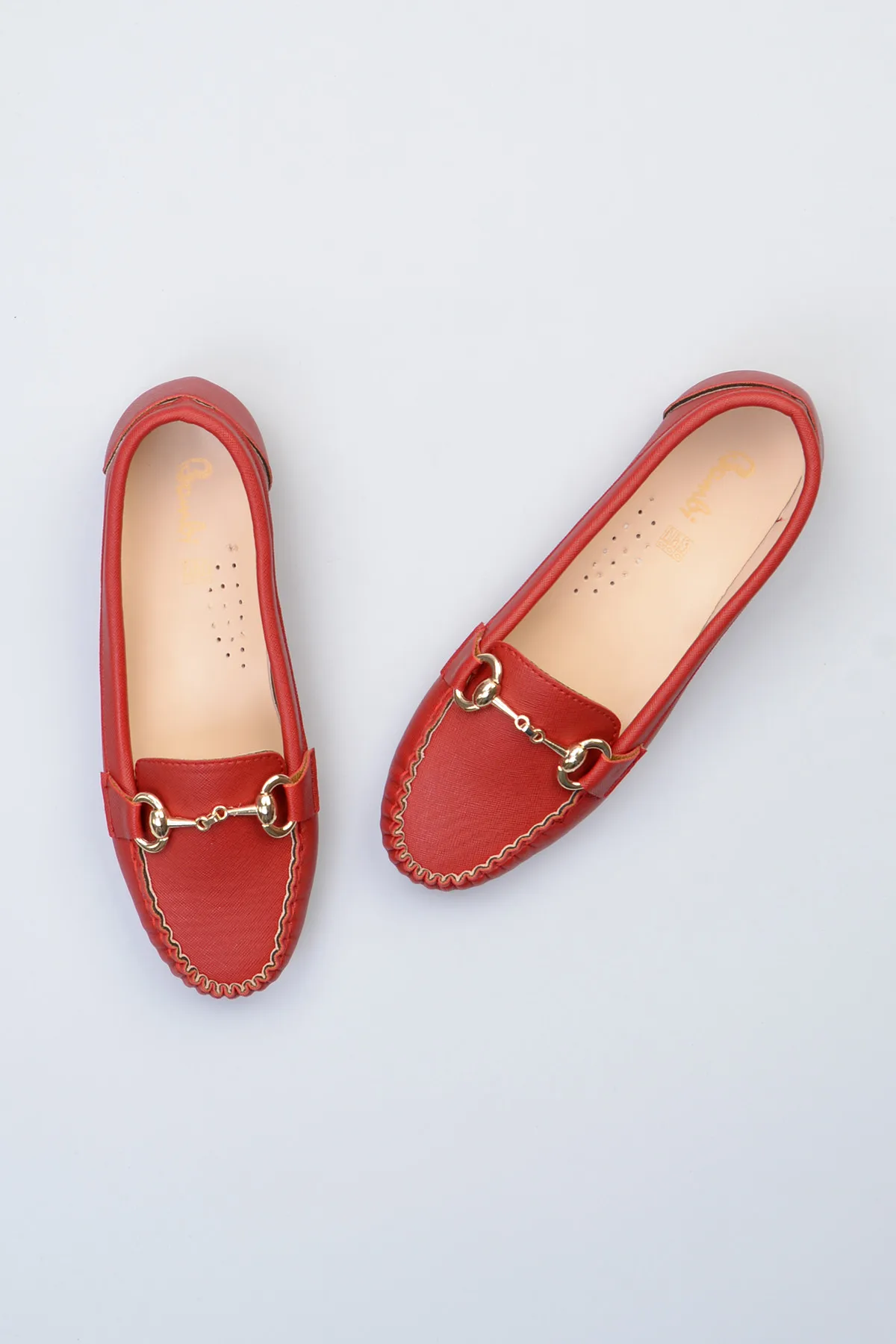 Bambi/красные женские лоферы F0331120009|Обувь без каблука| |
