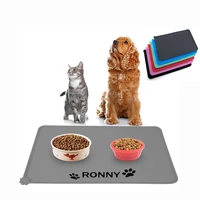 customized waterproof pet mat for dog cat free name print silicon food pad drinking bowl dog feeder mat pet supplies