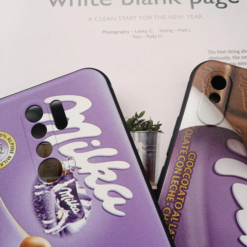 popolar chocolate milka box black silicone mobile phone cover for redmi note 6 8 9 pro max 9s 8t 7 5a 5 4 4x case free global shipping