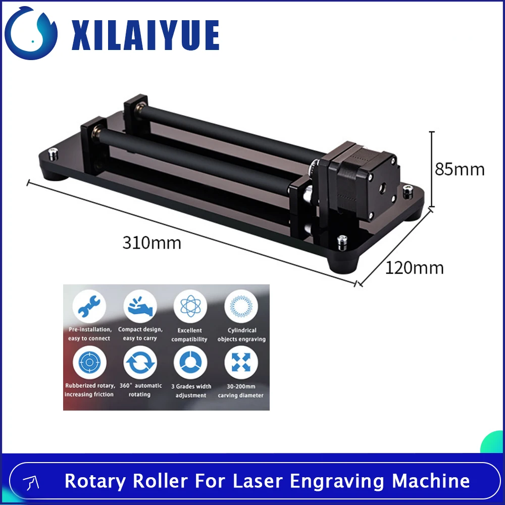 

Rotary Roller For Laser Engraving Machine CNC Y Axis DIY 360° Rotating Engraver Module For Cylindrical Objects Cans Rotary Table