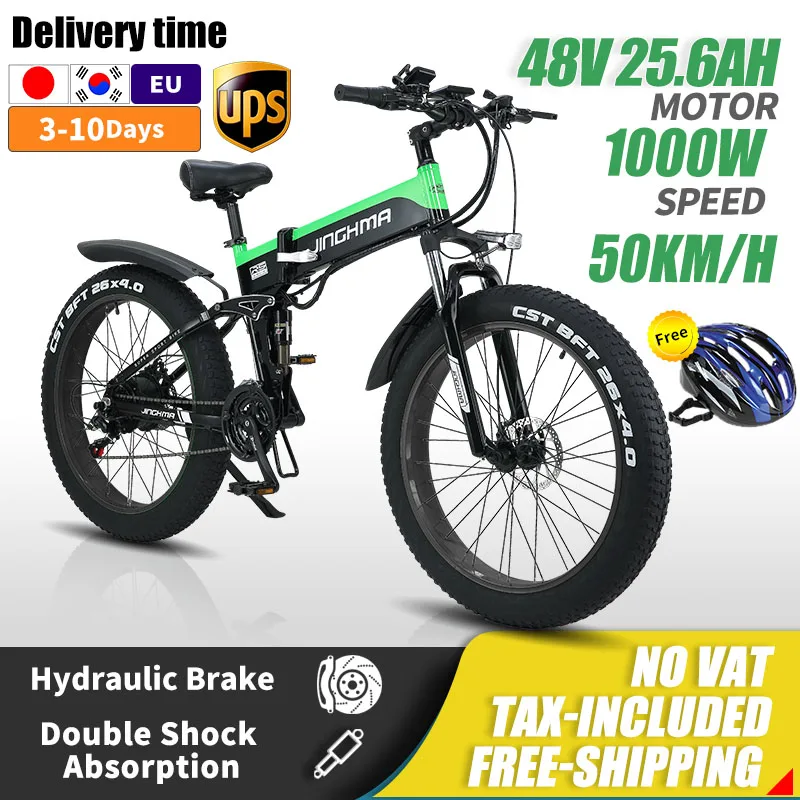 Bicycles bike electric bicycle Mountain Foldable 1000w  Bikes 26inch e bike 48V12.8ah lithium batteryfat tire ebike fatbike 4.0