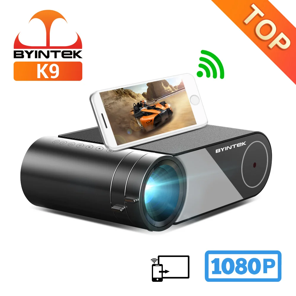$144.35 BYINTEK K9 Mini 1280*720P Portable Video Home Theater HD LED Projector for 1080P 3D 4K (Option Multi-Screen For Iphone）