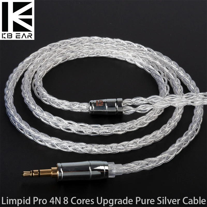 

KBEAR-Limpid Pro 4N 8-ядерный обновленный чисто серебряный кабель для наушников-мониторов Игровые наушники для KZ ZS10 Pro KBEAR KS1 KS2 IEMS