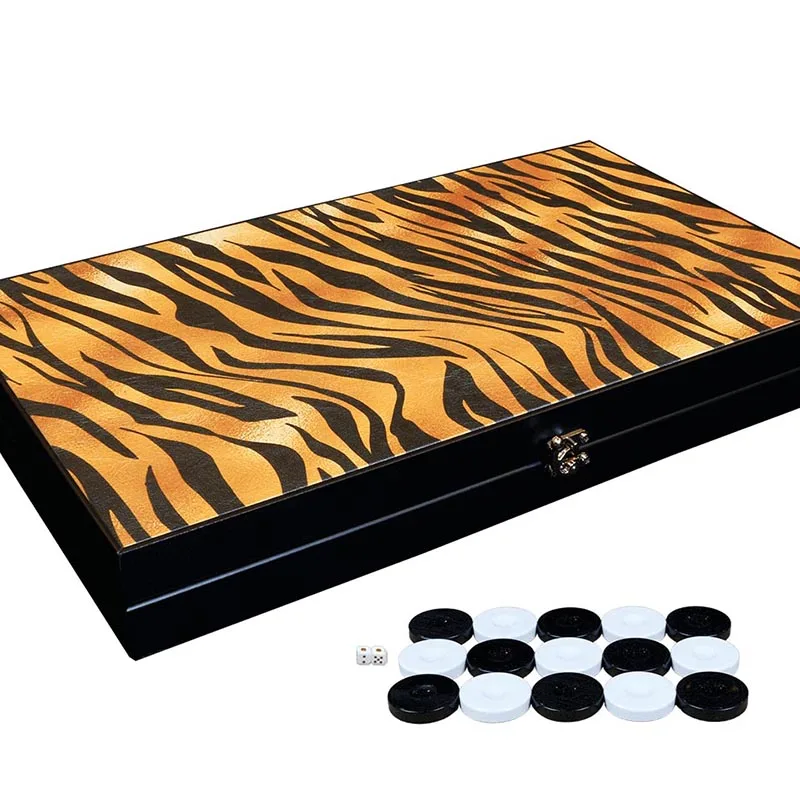 Leather Backgammon Luxury Board Game Large Size Set enlarge