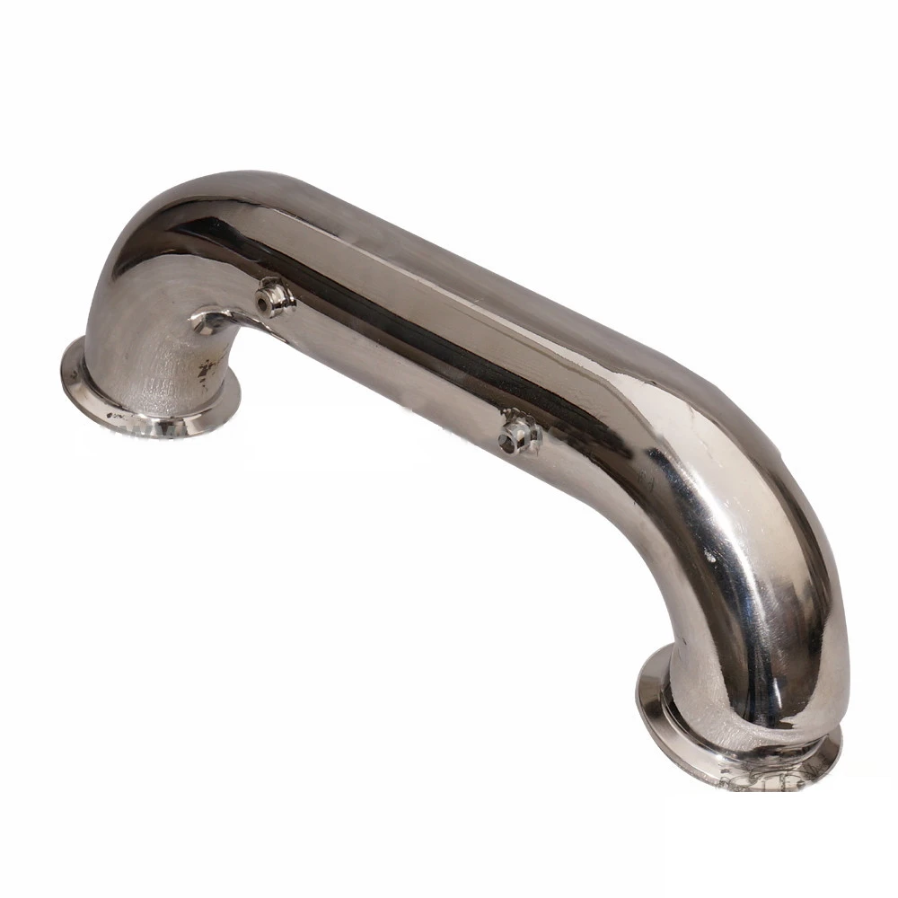 Tri-clamp 2''(51mm) OD64 180 degree bend pipe with holes for thermo sensors | Обустройство дома