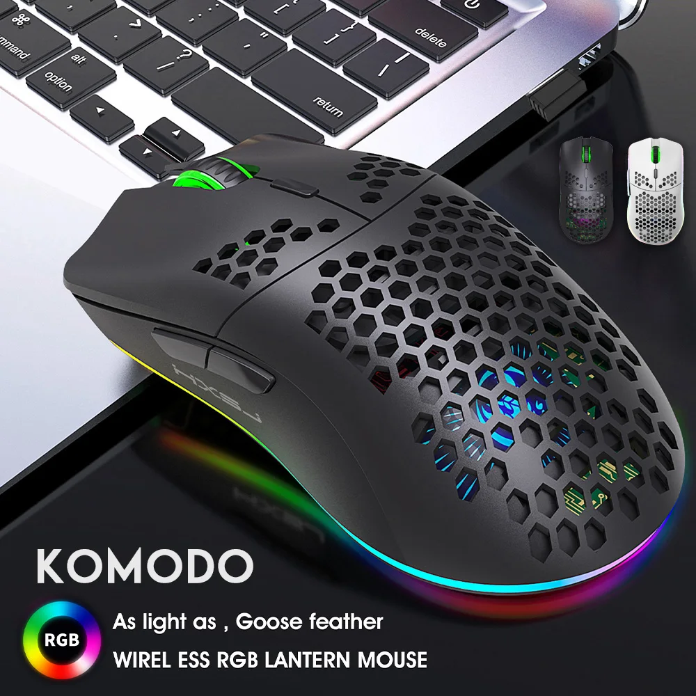 komodo 2 4g wireless mouse rgb rechargeable mouse wireless computer silent mause led backlit ergonomic gaming mouse for laptop p free global shipping