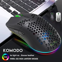 KOMODO 2 4G Wireless Mouse RGB Rechargeable Mouse Wireless Computer Silent Mause LED Backlit Ergonomic Gaming Mouse For Laptop