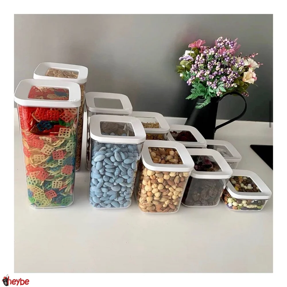 12Pcs Прозрачный высококачественный и здоровый пластиковый квадратный контейнер