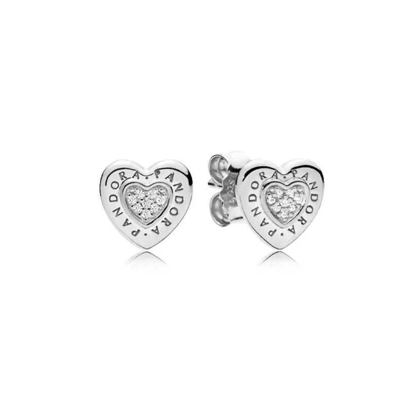 

Pandora Sterling Silver Ctystal Stud Earrings with box For Women gift