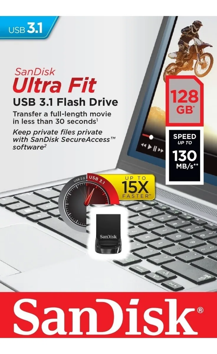 SanDisk Ultra Fit 3.1 de 128 GB con hasta 130 MB/s | Компьютеры и офис