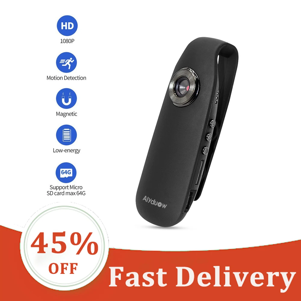 

Mini Camera Full HD 1080P Portable Camcorder Police Outdoor Video Recorder Body Cam Motorcycle Bike Motion Body Camera