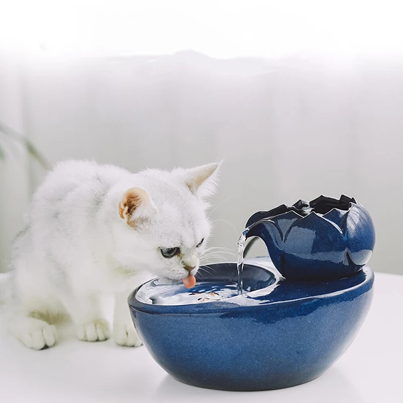 

Automatic Circulating Water Dispenser Pet Drinking Feeder Ceramics Fountain Water Basin Cat Water Bowl used for Dog Parrot