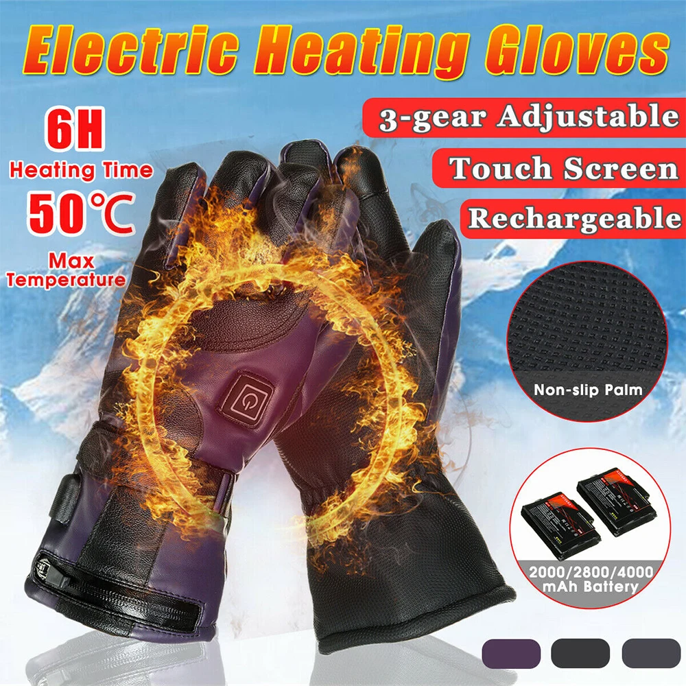 Унисекс Электрический Перезаряжаемые с подогревом перчатки тонким Батарея