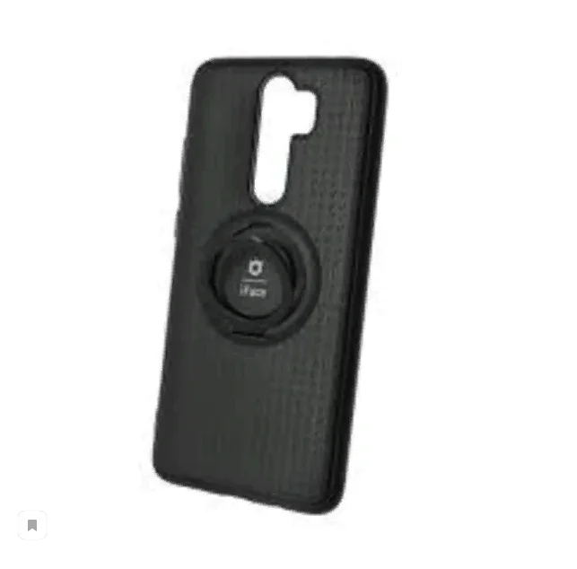 Силиконовый чехол черный для Xiaomi mi 9 se с кольцом-подставкой и металлической